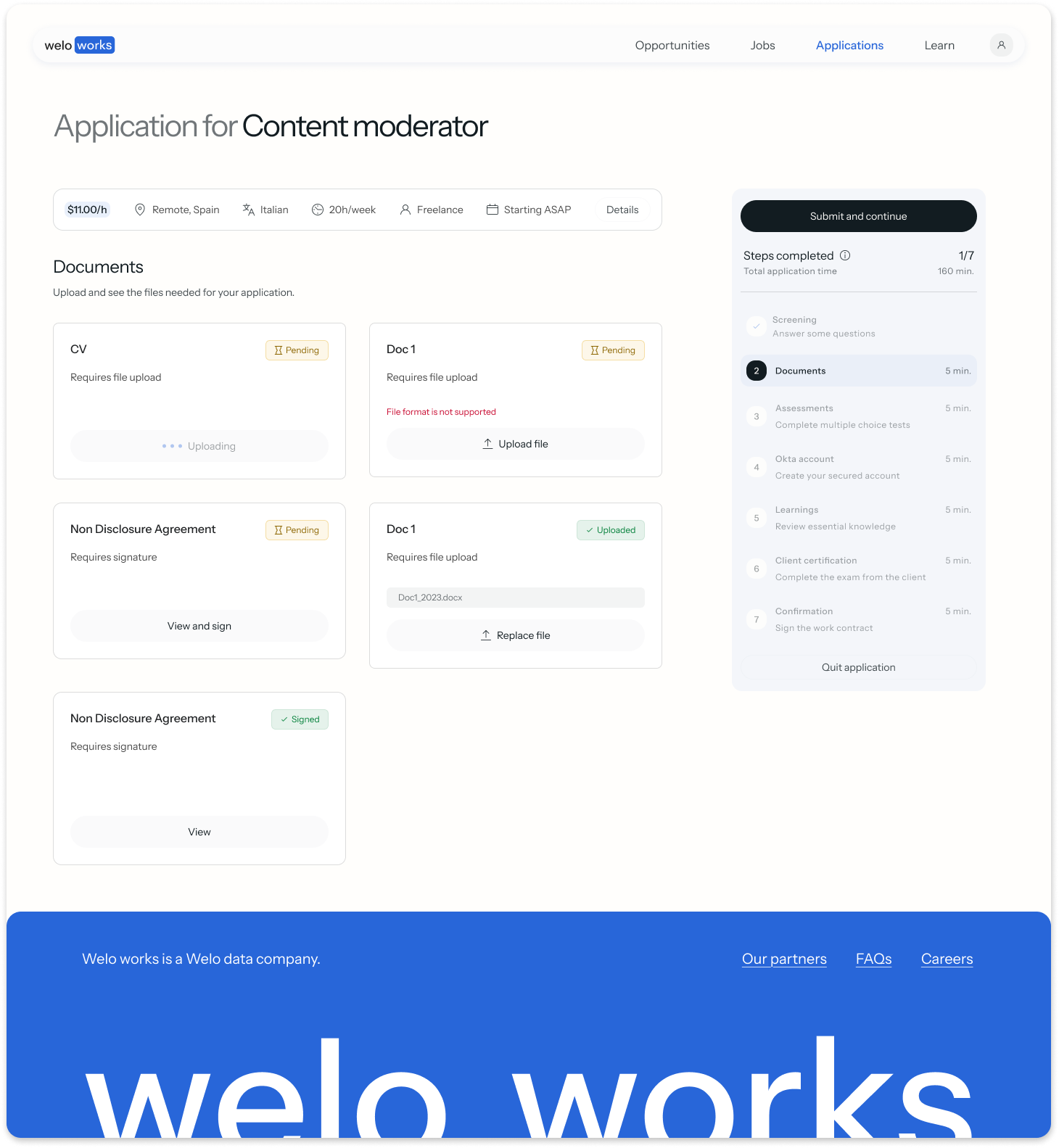 Passos per inscriure's a una oportunitat a Weloworks