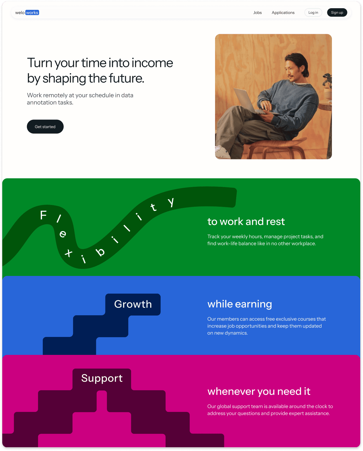 Landing page de Weloworks